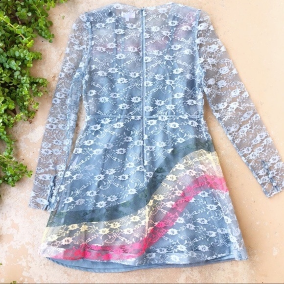 Red Valentino Rainbow Lace Fit & Flare Dress - Picture 4 of 7